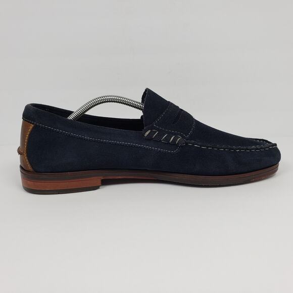 Florsheim Sea Island Mens Size 12 D Navy Blue Suede Slip On Formal Loafer Shoes main image 11
